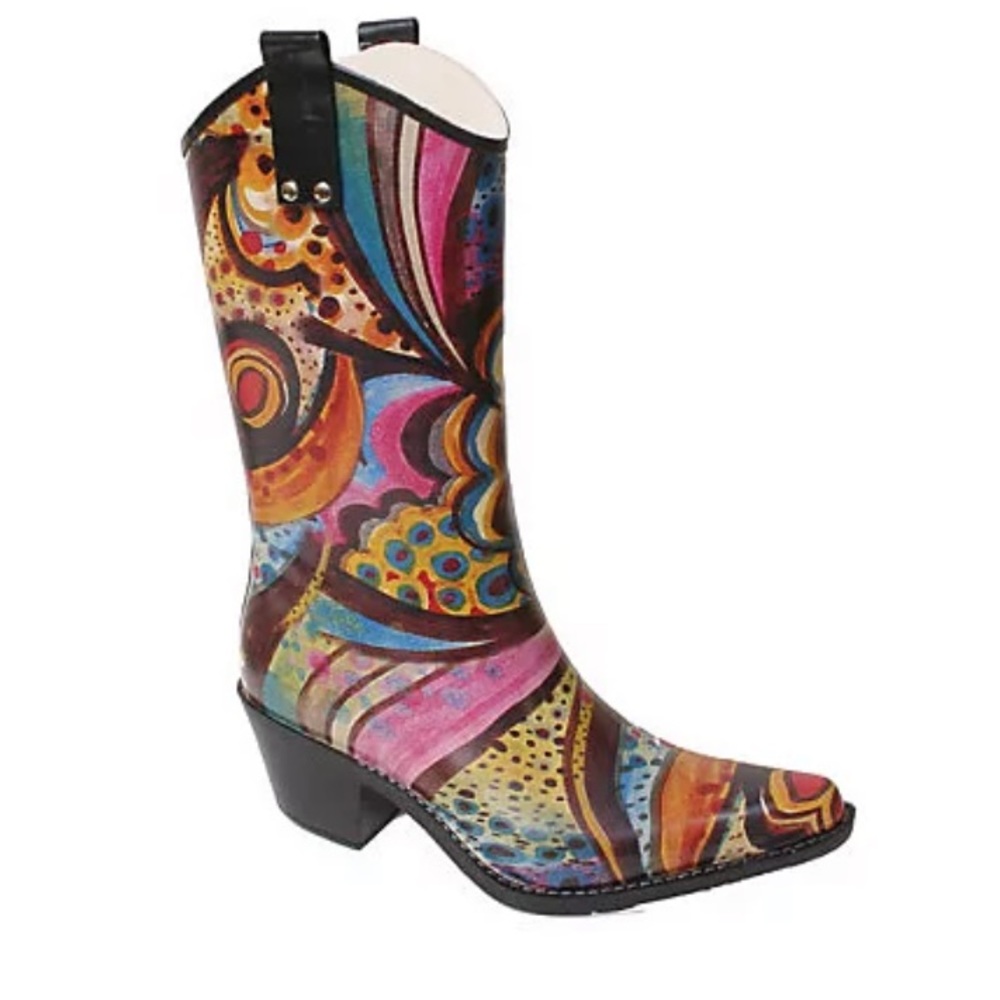 Nomad Yippy Women’s Cowgirl Western Rubber Rain Boots Multicolor Size 8